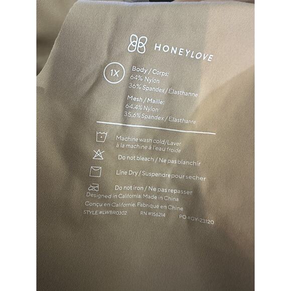 HoneyLove Crossover V-Neck Bra Wireless Adjustable Padded Tan Beige Plus Size 1X - Picture 5 of 12